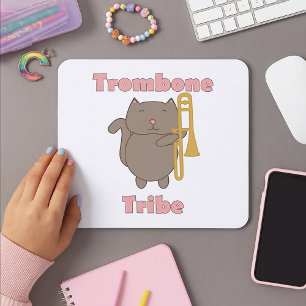 Trombone Tribe Kawaii Katt Rosa Bokstäver Musmatta