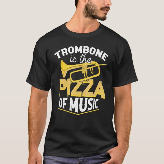 Trombone Trombonist Brass Instrument T Shirt (Framsida)