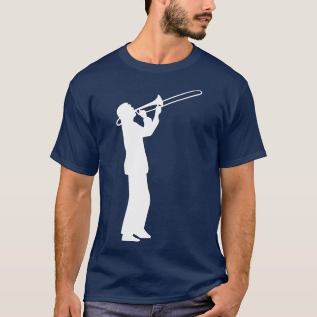Trombone Trombonist Musician T Shirt (Framsida)