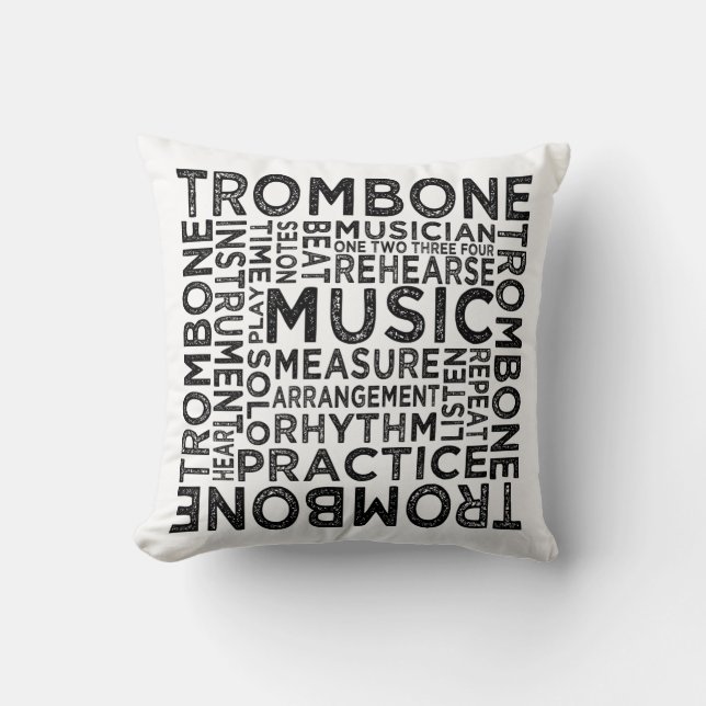 Trombone Typography Kudde (Framsida)