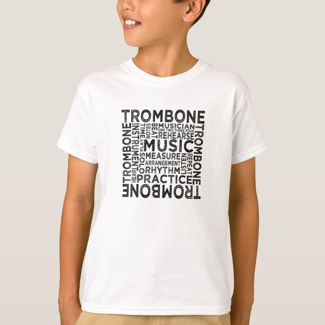 Trombone Typography Tröja (Framsida)