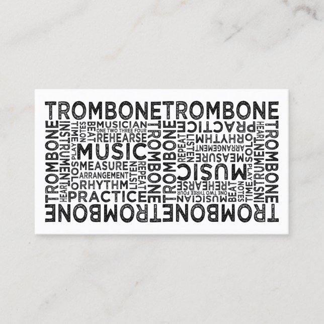 Trombone Typography Visitkort (Framsida)