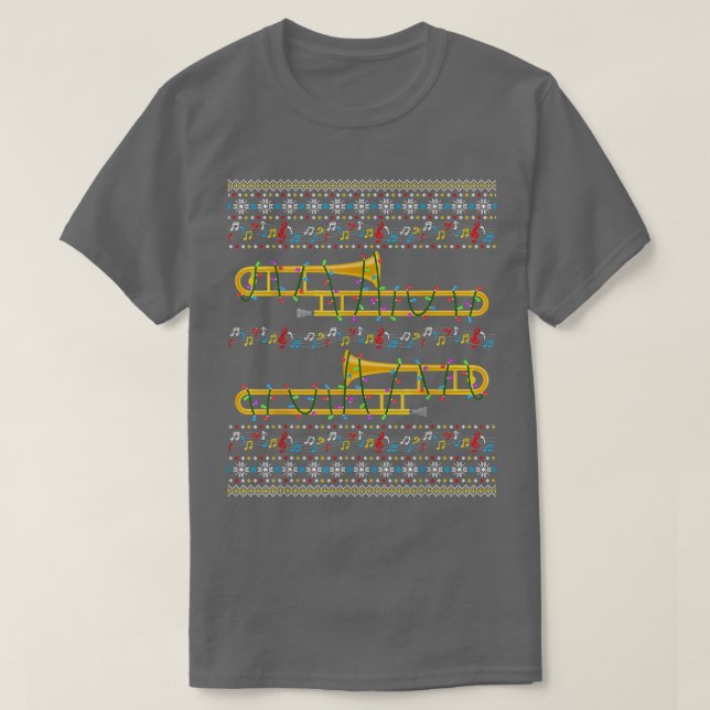 Trombone Ugly jul Sweater Ljus F T Shirt (Design framsida)