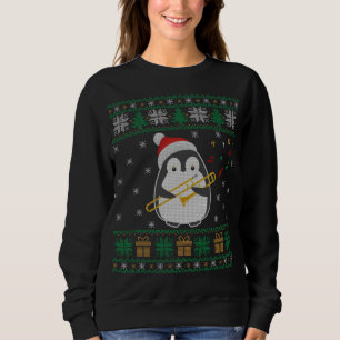 Trombone Ugly jul Sweater Penguin Julafton Famil T Shirt