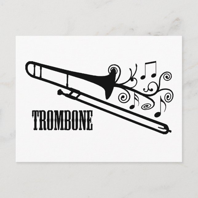 Trombone Vector Design Vykort (Framsida)