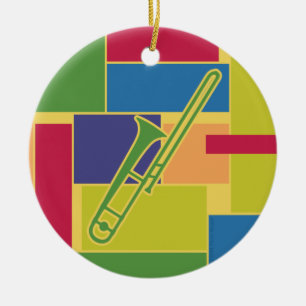 TromboneColorblocks prydnad Julgransprydnad Keramik