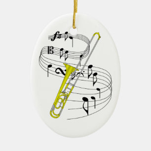 Tromboneprydnad Julgransprydnad Keramik