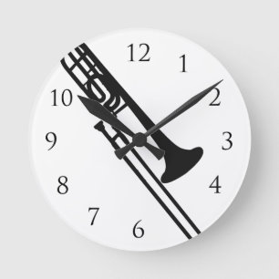 Tromboneväggen klickar rund klocka