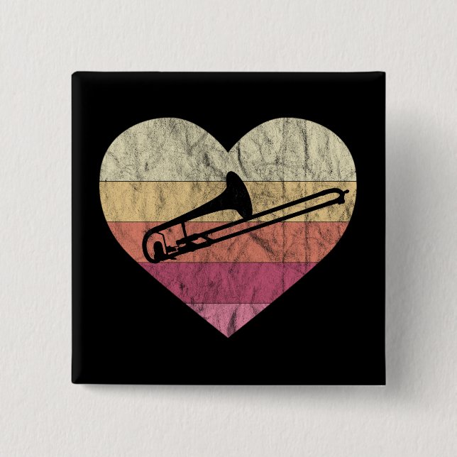 Trombonist Kärlek spelar Trombone Knapp (Framsida)