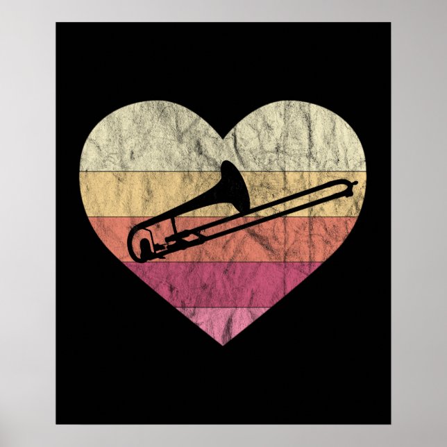 Trombonist Kärlek spelar Trombone Poster (Framsidan)