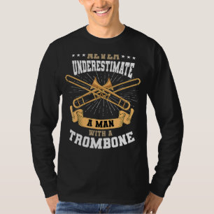 Trombonist Man Trombone Mucisian Brass Instrument  T Shirt
