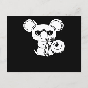 Trombonist Trombone Player Koala med Trombone Vykort