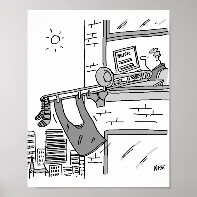 Trombonist Tvättar ut Poster (Framsidan)