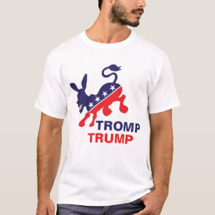 Tromp trumf som sparkar demokratisk åsna politisk tee shirt