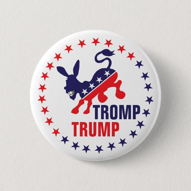Tromp Trump Kicka Democratic Donkey Political Knapp (Framsida)