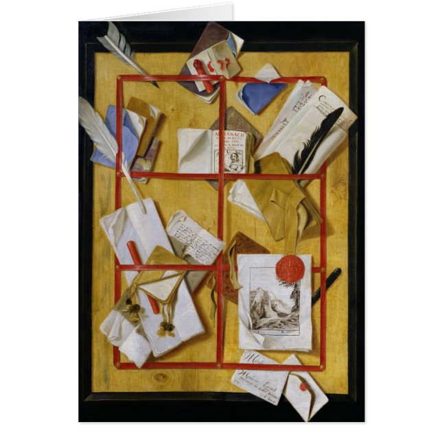 Trompe - l ' oeil hälsningskort (Framsidan)