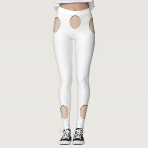 Trompe - l ' oeil med cirklar hål för flår tona leggings