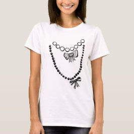 Trompe L'oeil halsband Crop Top T-shirt