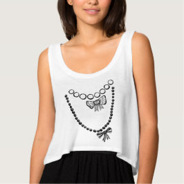 Trompe L'oeil halsband Crop Top T-shirt