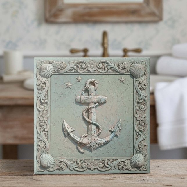 Trompe L'oeil Marine Life Anchor ID1190c Kakelplatta (Skapare uppladdad)