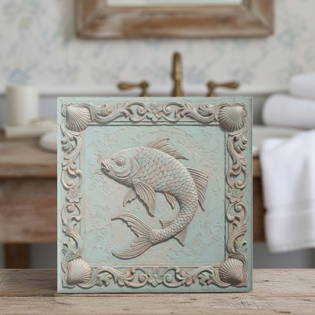 Trompe L'oeil Marine Life Fish ID1190f Kakelplatta (Skapare uppladdad)