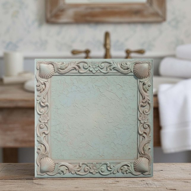 Trompe L'oeil Marine Life Shell Border 1 ID1190e Kakelplatta (Skapare uppladdad)