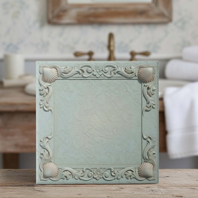 Trompe L'oeil Marine Life Shell Border 2 ID1190j Kakelplatta (Skapare uppladdad)