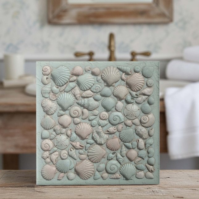 Trompe L'oeil Marine Life Shell Mosaic ID1190a Kakelplatta (Skapare uppladdad)