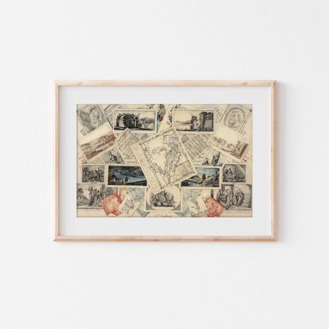 Trompe l'oeil of a Karta of Italien | P. Verburght Poster (Skapare uppladdad)