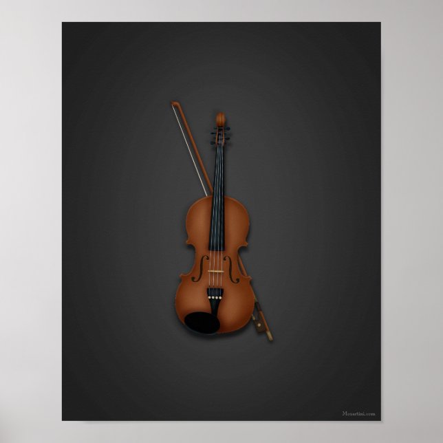 Trompe L'oeil Violin & Bow Classical Music Poster (Framsidan)