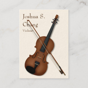 Trompe L'oeil Violin & Bow Elegant String Musician Visitkort