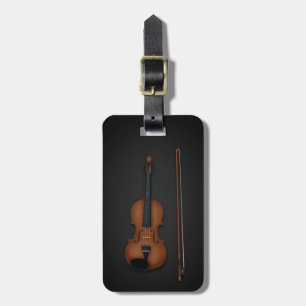 Trompe L'oeil Violin & Bow Musical Instrument Fodr Bagagebricka