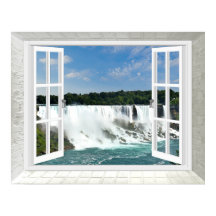 Trompe l'oeil Waterfall Fake Window View