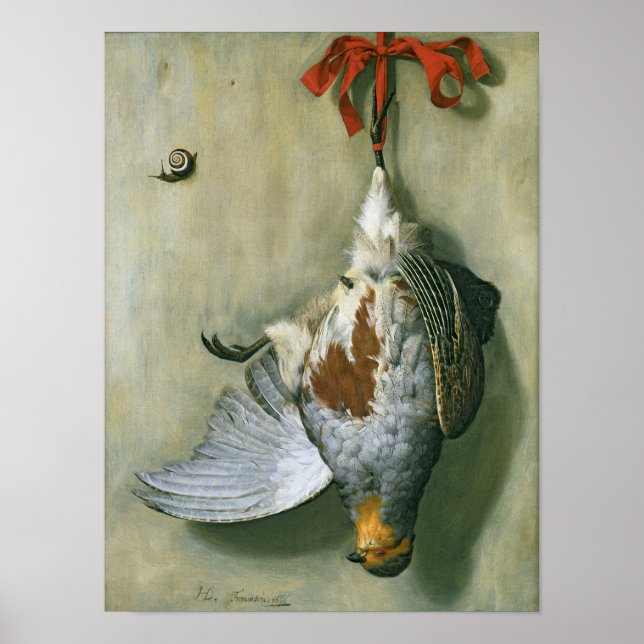 Trompe l'Oeil with Partridge, 1666 Poster (Framsidan)