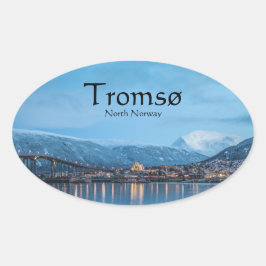Tromso Norge Ovalt Klistermärke