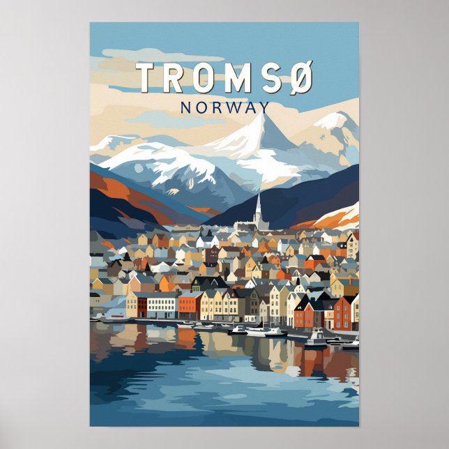 Tromsö Norge Resa Konst Vintage Poster (Framsidan)