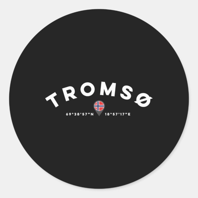 Tromso Norge Runt Klistermärke (Framsida)