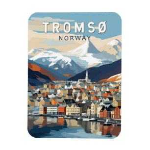 Tromso Norge Travel Art Vintage Magnet