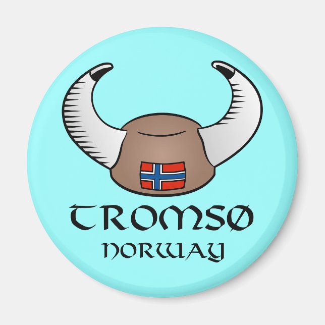 Tromso Norge Viking Hat Magnet (Framsidan)