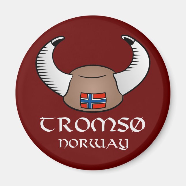 Tromso Norge Viking Hat Magnet (Framsidan)