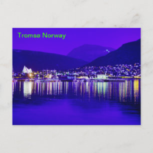 Tromsø-Norgen på vykortet för natten Vykort