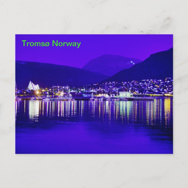 Tromsø-Norgen på vykortet för natten Vykort (Framsida)
