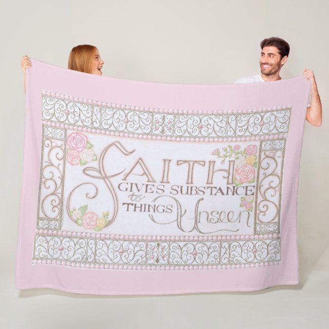TRON GIVER ÄMNE Flyblanket (Rosa) Fleecefilt (På plats)