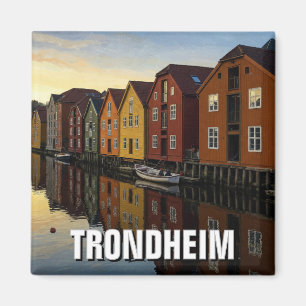 Trondheim Bakklandet Norge Travel Magnet