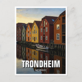 Trondheim Bakklandet Norge Travel Vykort