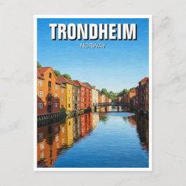Trondheim Bakklandet Norge Travel Vykort