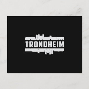 Trondheim Norge City Skyline Cityscape Funny Gift Vykort
