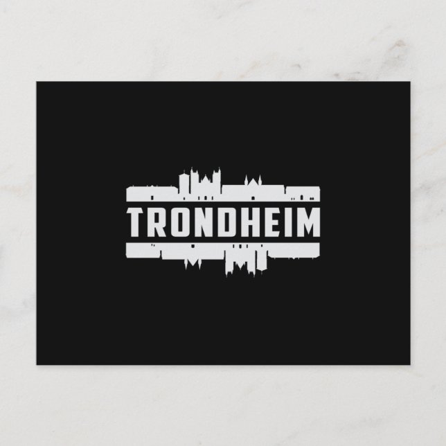 Trondheim Norge City Skyline Cityscape Funny Gift Vykort (Framsida)