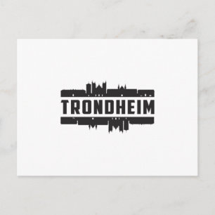 Trondheim Norge City Skyline Cityscape Resa Gift Vykort