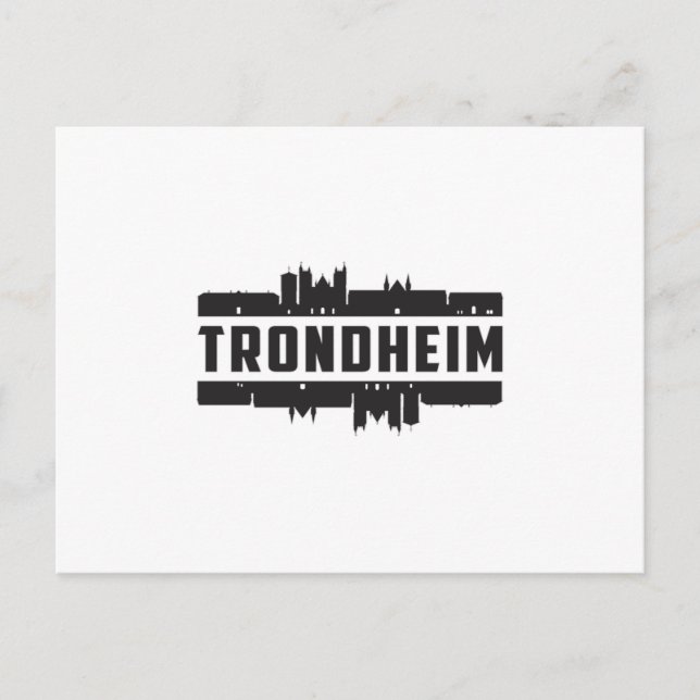 Trondheim Norge City Skyline Cityscape Resa Gift Vykort (Framsida)